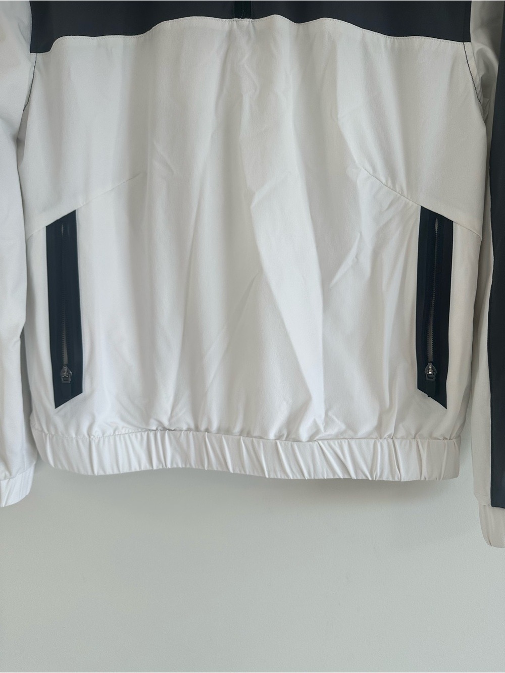 Alphalete Infinity Tech Jacket Size Small White Grey Windbreaker - Picture 6 of 10